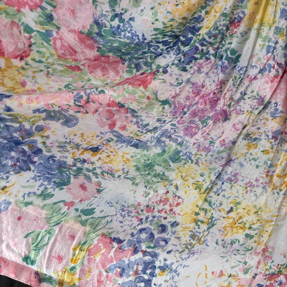 VTG Phool M Ombre Pastel Floral Indian Midi Skirt Flowy Festival Hippie 80s 90s - Picture 5 of 9